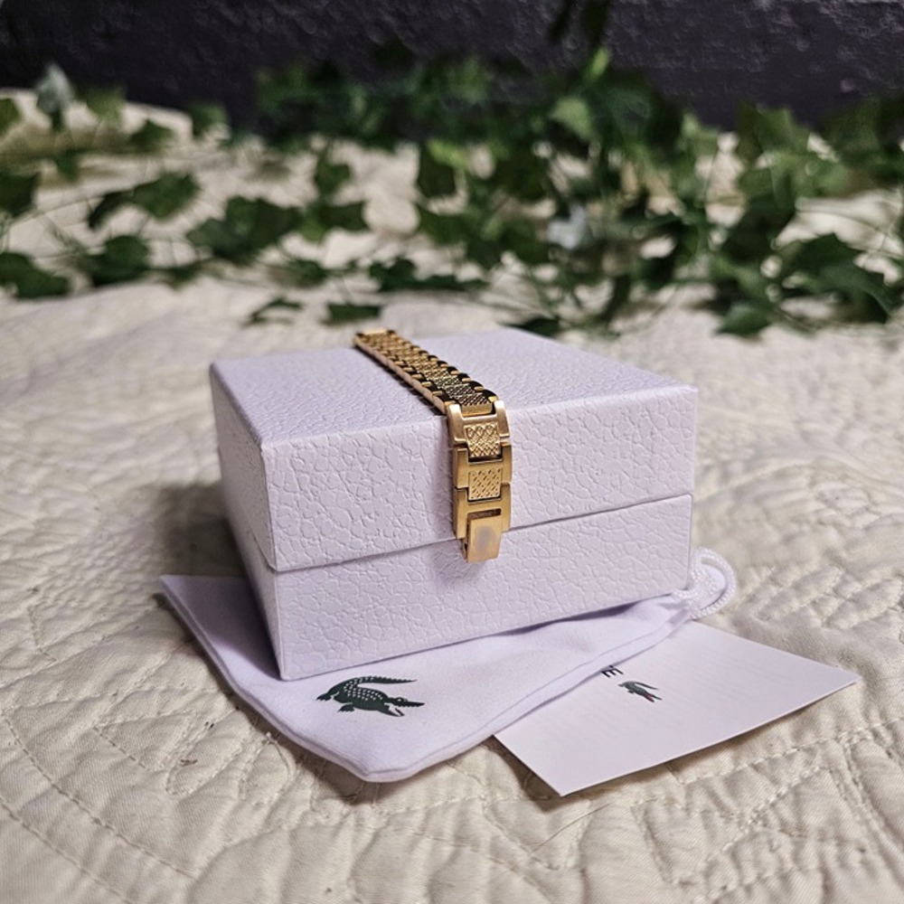Lacoste Metropole Gold-Tone Bracelet -- Like New / 8 Inch - Picture 3 of 6
